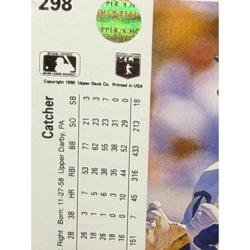 1990 Upper Deck Mike Scioscia Los Angeles Dodgers Signed Card 298 Blue Auto